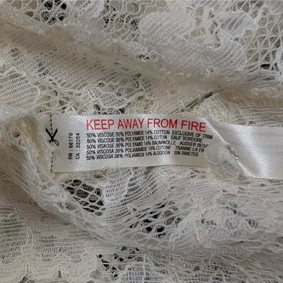 NWT Anthropologie Medium Sheer Lace Short Sleeve White Blouse Fairy Whimsical - Picture 6 of 11